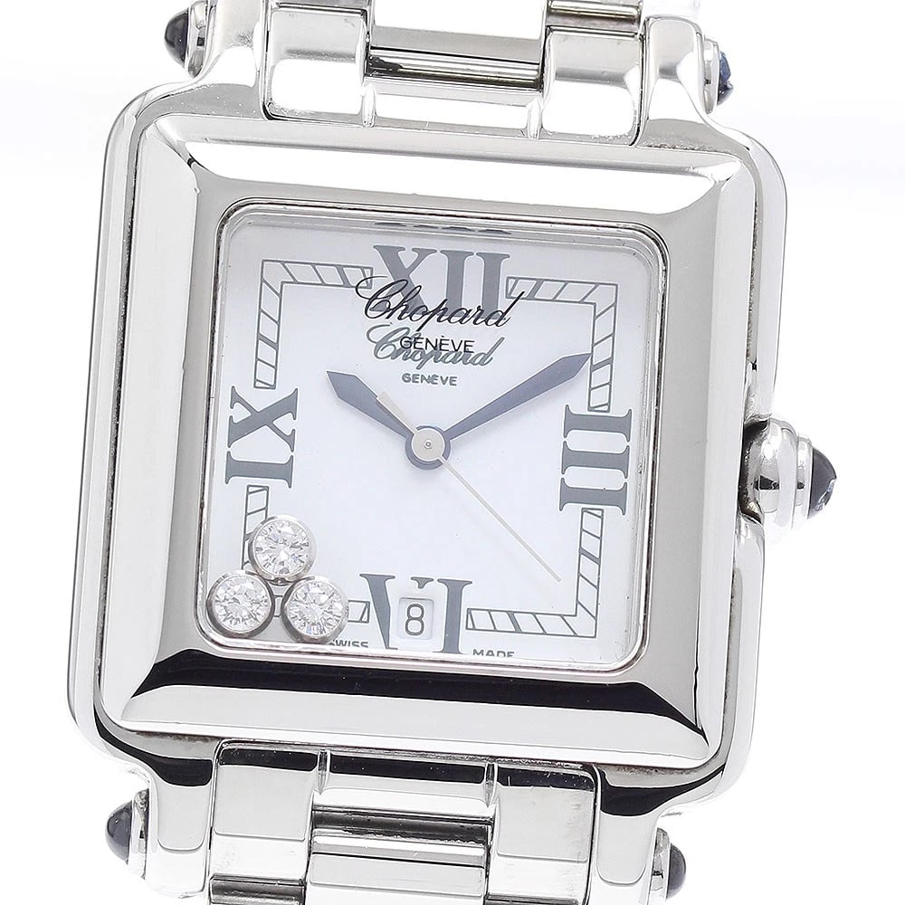 CHOPARD HAPPY DIAMOND WHITE DIAL QUARTZ WATCH: Chopard Happy diamond white Dial Quartz Watch Brand: Chopard Type/Style: Wristwatch Material: Band Material Stainless Steel, Case Material Stainless Steel Color: Dial Color white Size: Case Size