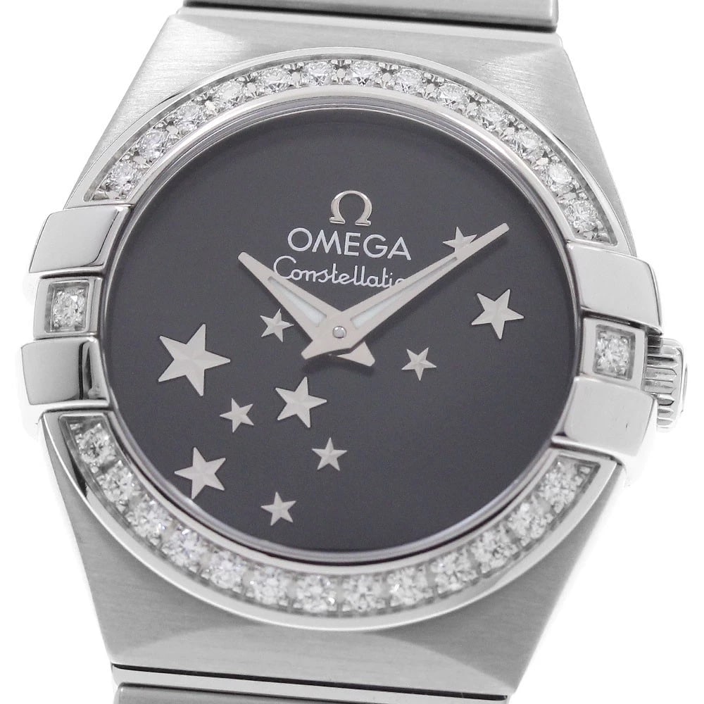 OMEGA CONSTELLATION BLUSH DIAMOND BEZEL QUARTZ WATCH: OMEGA Constellation Blush Diamond Bezel Quartz Watch Brand: OMEGA Type/Style: Wristwatch Material: Band Material Stainless Steel, Case Material Stainless Steel Color: Dial Color black Size: Case Size