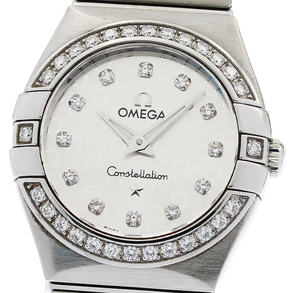 OMEGA CONSTELLATION DIAMOND BEZEL QUARTZ WATCH: OMEGA Constellation Diamond bezel Quartz Watch Brand: OMEGA Type/Style: Wristwatch Material: Band Material Stainless Steel, Case Material Stainless Steel Color: Dial Color Silver Size: Case Size About