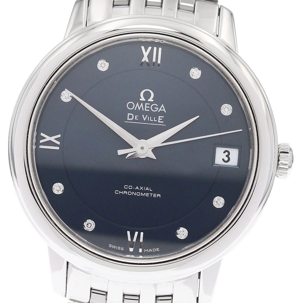 OMEGA DE VILLE PRESTIGE COAXIAL AUTOMATIC WATCH: OMEGA De Ville Prestige Coaxial Automatic Watch Brand: OMEGA Type/Style: Wristwatch Material: Band Material Stainless Steel, Case Material Stainless Steel Color: Dial Color Navy Size: Case Size