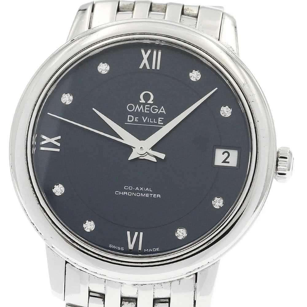 OMEGA DE VILLE PRESTIGE COAXIAL AUTOMATIC WATCH: OMEGA De Ville Prestige Coaxial Automatic Watch Brand: OMEGA Type/Style: Wristwatch Material: Band Material Stainless Steel, Case Material Stainless Steel Color: Dial Color Navy Size: Case Size