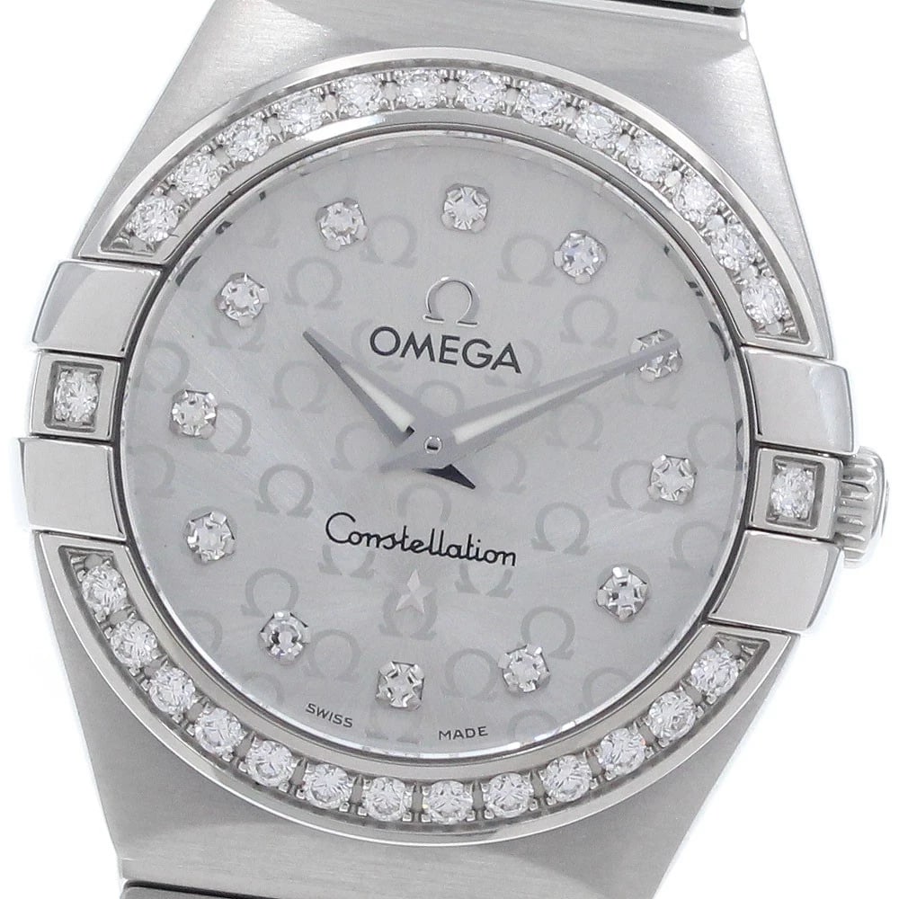 OMEGA CONSTELLATION DIAMOND BEZEL QUARTZ WATCH: OMEGA Constellation Diamond bezel Quartz Watch Brand: OMEGA Type/Style: Wristwatch Material: Band Material Stainless Steel, Case Material Stainless Steel Color: Dial Color Silver Size: Case Size About