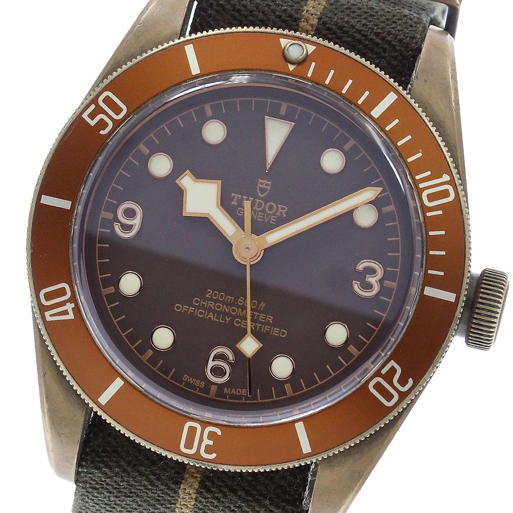 TUDOR HERITAGE BLACK BRONZE BROWN AUTOMATIC WATCH (1 of 2)