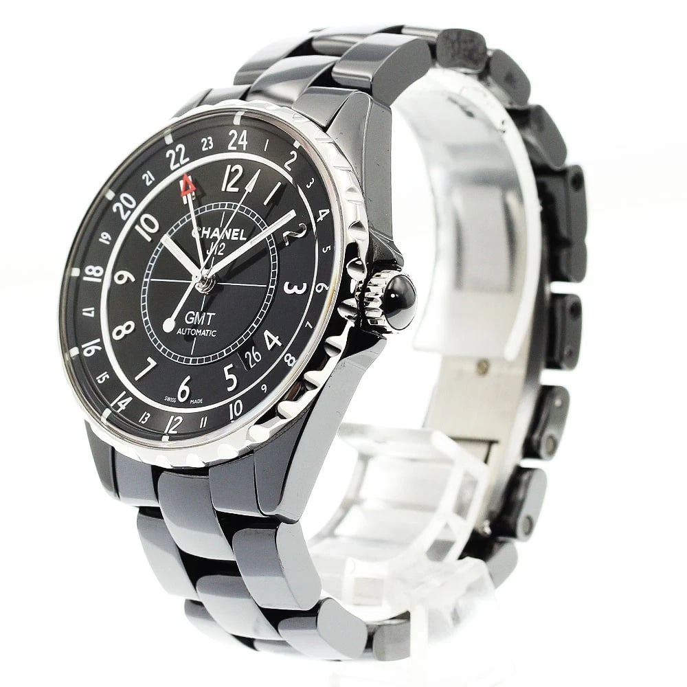 CHANEL J12 BLACK CERAMIC AUTOMATIC WATCH - 2