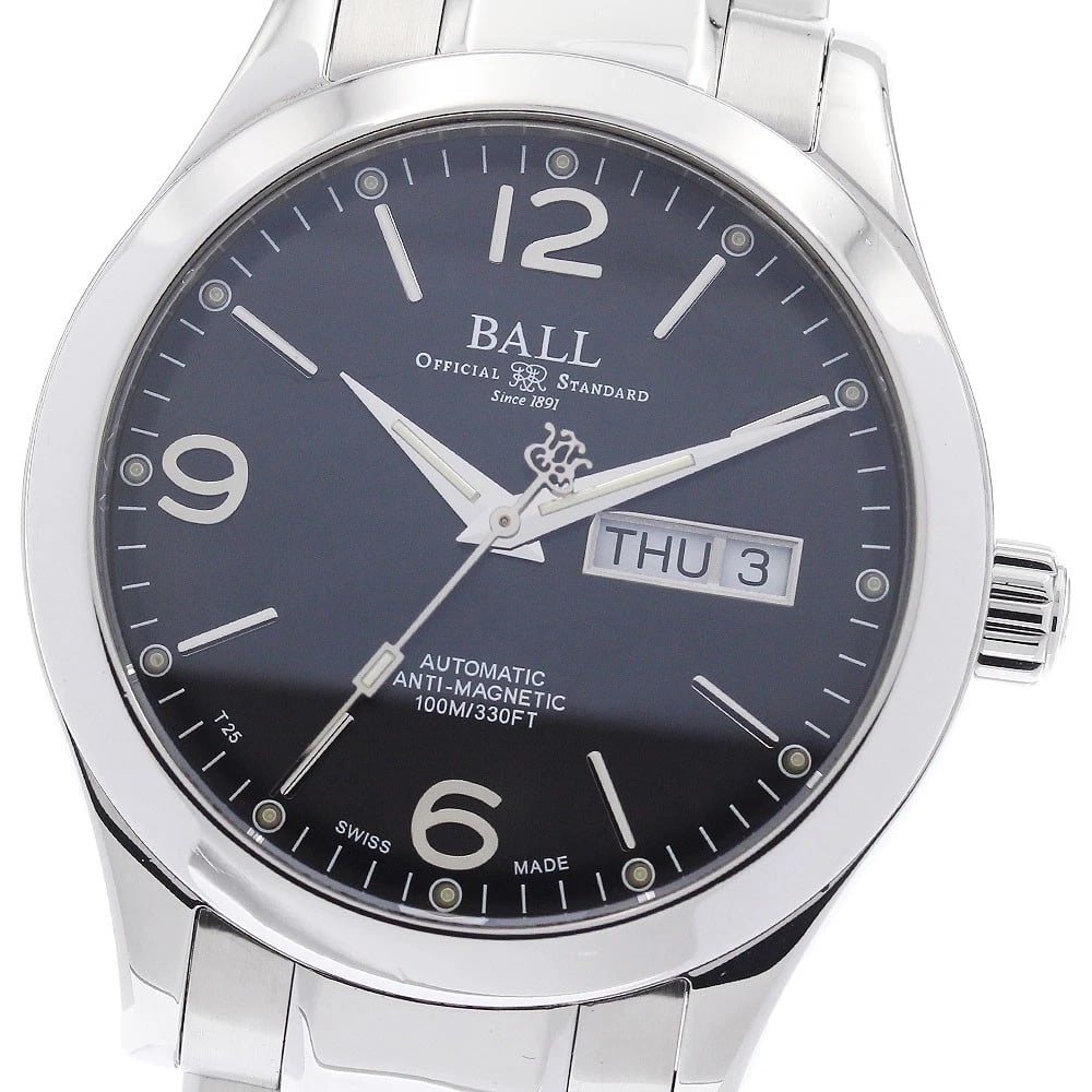 BALL WATCH DATE AUTOMATIC WATCH: BALL WATCH date Automatic Watch Brand: BALL WATCH Type/Style: Wristwatch Material: Band Material Stainless Steel, Case Material Stainless Steel Color: Case Color Silver Band Color Silver Dial Color