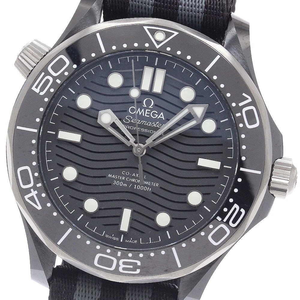 OMEGA SEAMASTER AUTOMATIC WATCH: OMEGA Seamaster Automatic Watch Brand: OMEGA Type/Style: Wristwatch Material: Band Material Nylon, Case Material Stainless Steel Color: Dial Color black Band Color Black Grey Case Color Black / Silver