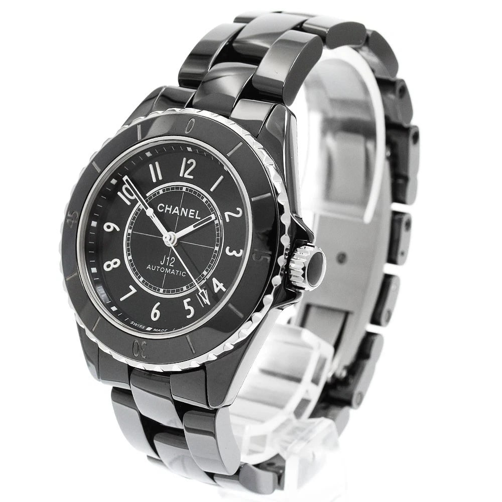 CHANEL J12 BLACK CERAMIC AUTOMATIC WATCH - 2