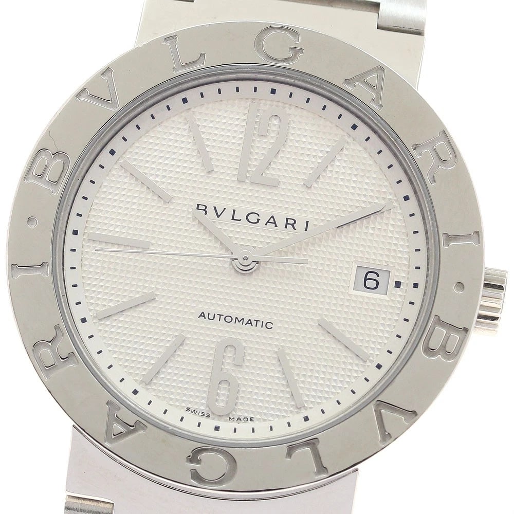 BVLGARI DATE SILVER AUTOMATIC WATCH: BVLGARI Date Silver Automatic Watch Brand: BVLGARI Type/Style: Wristwatch Material: Band Material Stainless Steel, Case Material Stainless Steel Color: Case Color Silver Band Color Silver Dial Color