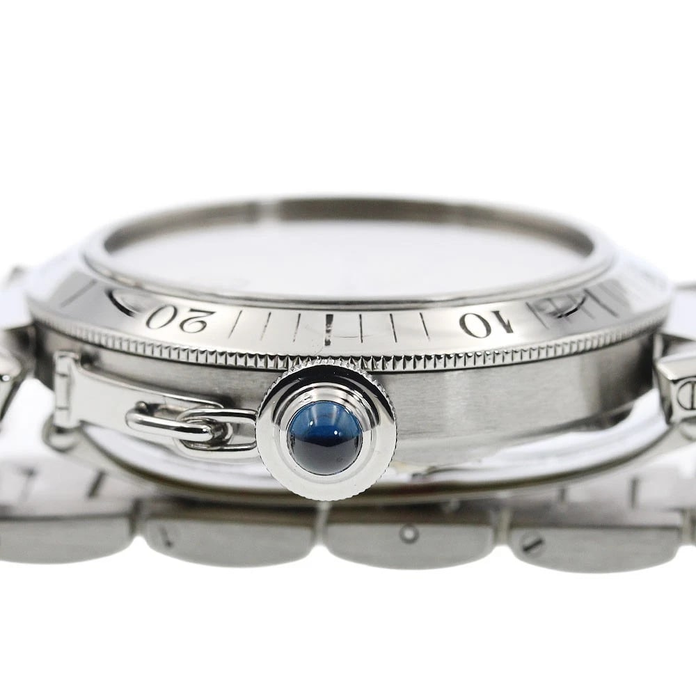 CARTIER PASHA DATE SILVER AUTOMATIC WATCH - 4