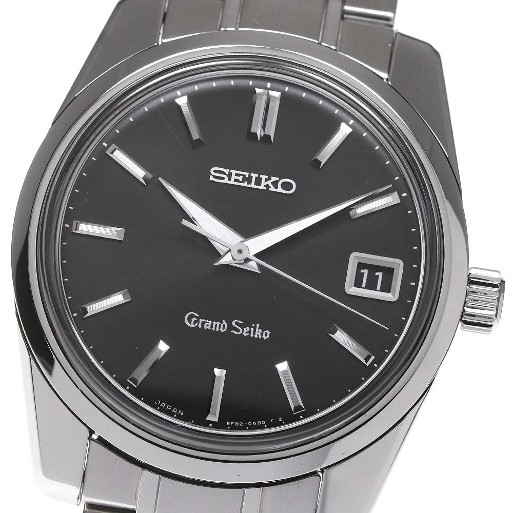 SEIKO GRAND QUARTZ WATCH: SEIKO Grand Quartz Watch Brand: SEIKO Type/Style: Wristwatch Material: Band Material Stainless Steel, Case Material Stainless Steel Color: Dial Color black Band Color Silver Case Color Silver Size: Ca