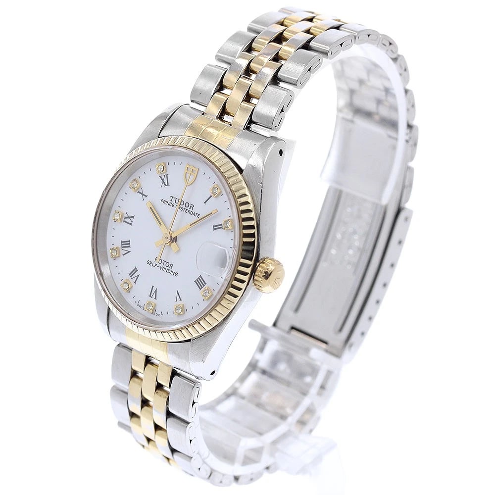 TUDOR PRINCE OYSTER DATE YG BEZEL DIAMOND AUTOMATIC WATCH: TUDOR Prince Oyster Date YG bezel diamond Automatic Watch Brand: TUDOR Type/Style: Wristwatch Material: Band Material Stainless Steel/Gold Plated, Case Material Stainless Steel/YG Color: Case Color