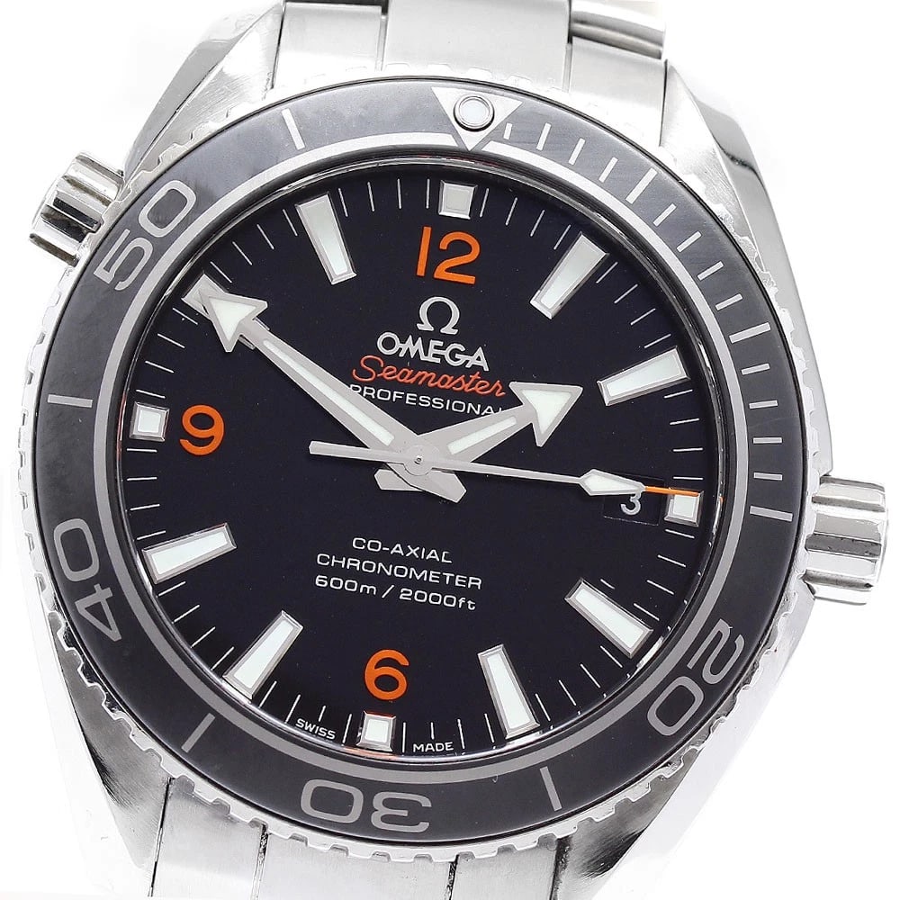 OMEGA SEAMASTER PLANET OCEAN DATE AUTOMATIC WATCH: OMEGA Seamaster Planet Ocean Date Automatic Watch Brand: OMEGA Type/Style: Wristwatch Material: Band Material Stainless Steel, Case Material Stainless Steel Color: Dial Color black Band Color Silver
