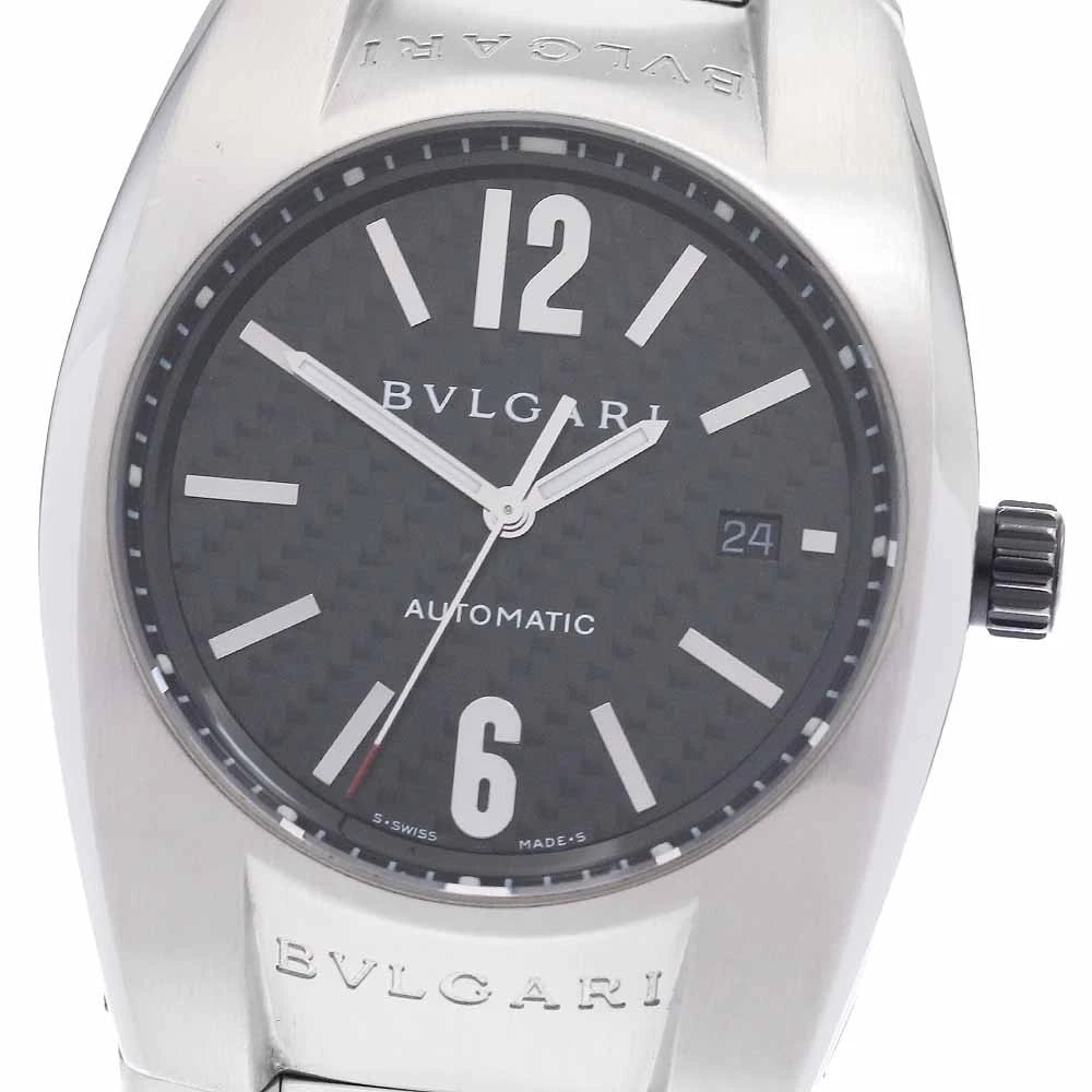 BVLGARI ELGON DATE BLACK AUTOMATIC WATCH: BVLGARI Elgon Date black Automatic Watch Brand: BVLGARI Type/Style: Wristwatch Material: Band Material Stainless Steel, Case Material Stainless Steel Color: Dial Color black Band Color Silver Case