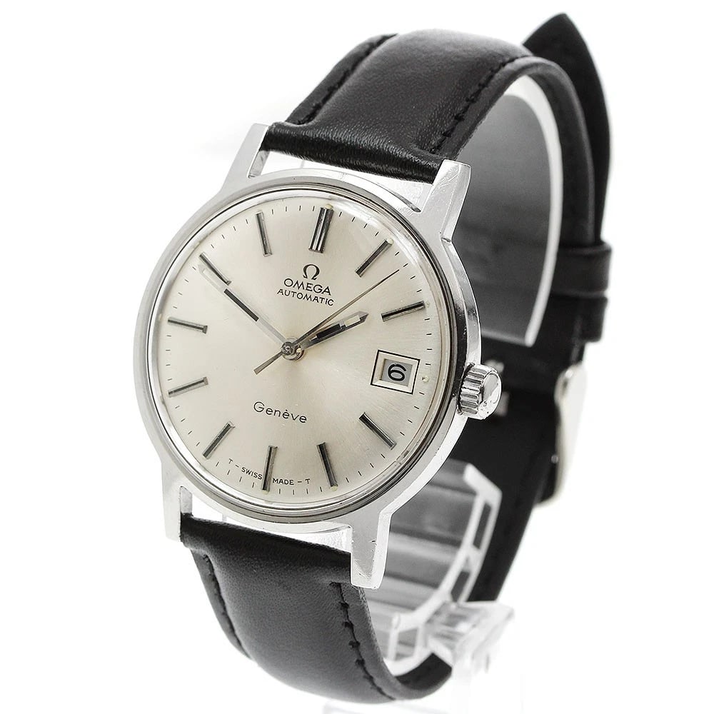 OMEGA GENEVE DATE SILVER AUTOMATIC WATCH - 2