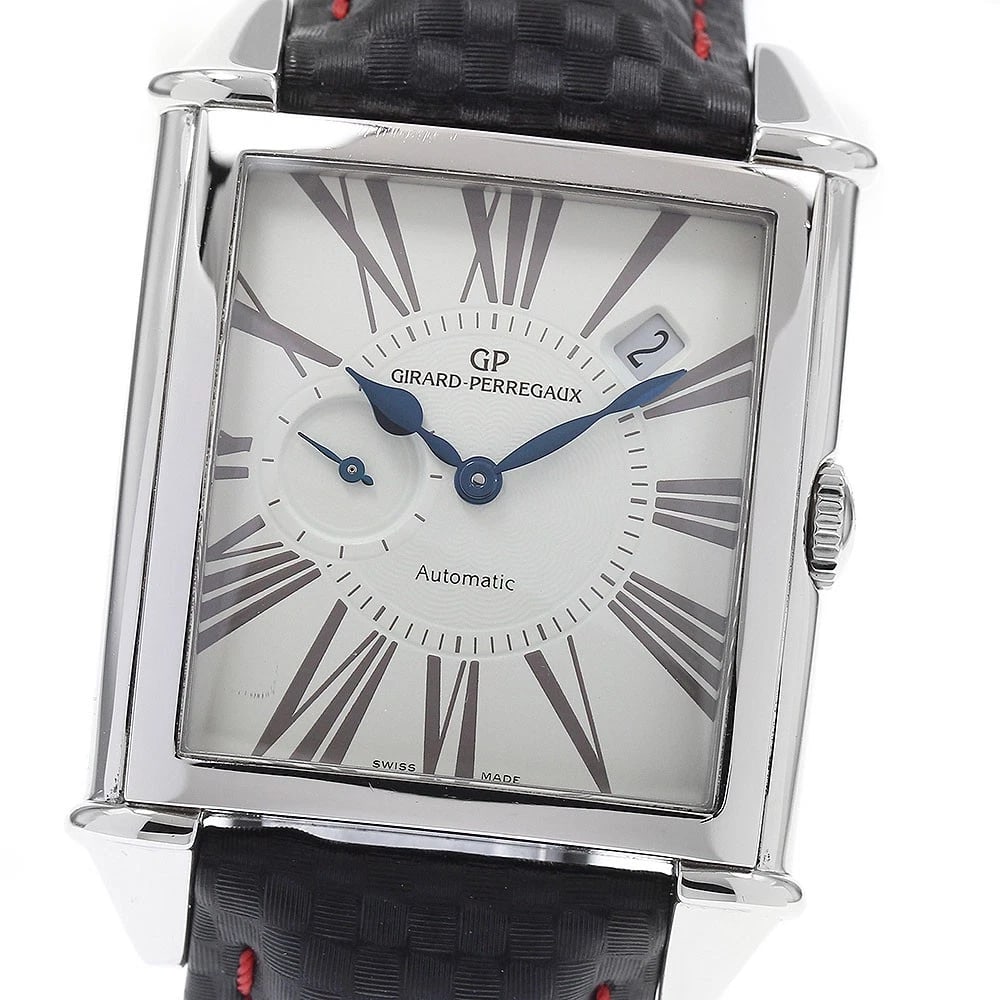GIRARD-PERREGAUX WATCH: GIRARD-PERREGAUX Watch Brand: GIRARD PERREGAUX Type/Style: Wristwatch Material: Band Material Leather / nylon, Case Material Stainless Steel Color: Dial Color white Band Color black Case Color Silver 