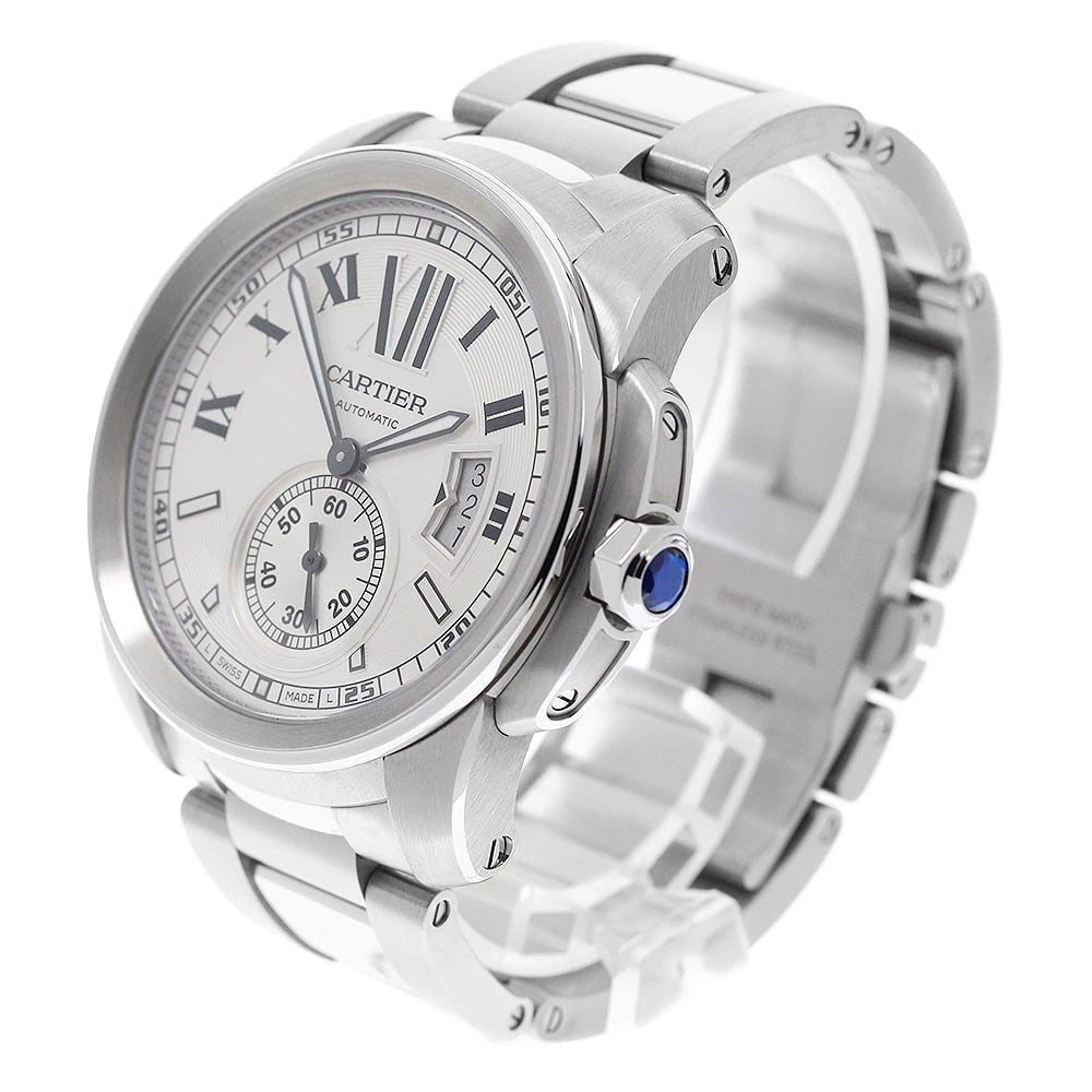 CARTIER CALIBRE SILVER AUTOMATIC WATCH - 2