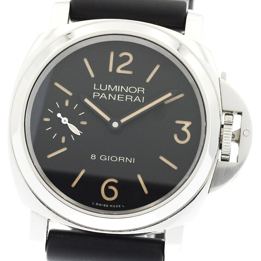 PANERAI LUMINOR BLACK WATCH: PANERAI Luminor black Watch Brand: PANERAI Type/Style: Wristwatch Material: Band Material rubber, Case Material Stainless Steel Color: Dial Color black Band Color black Case Color Silver Size: Case