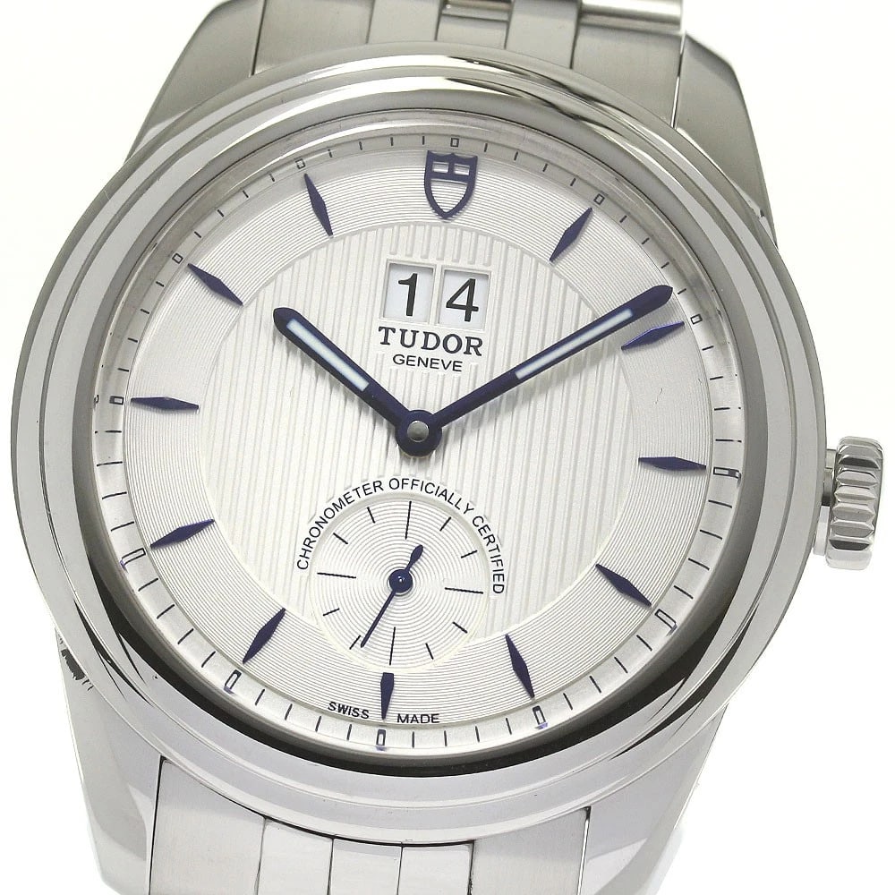 TUDOR GLAMOUR DATE SILVER AUTOMATIC WATCH: TUDOR Glamour date Silver Automatic Watch Brand: TUDOR Type/Style: Wristwatch Material: Band Material Stainless Steel, Case Material Stainless Steel Color: Dial Color Silver Band Color Silver Case Col
