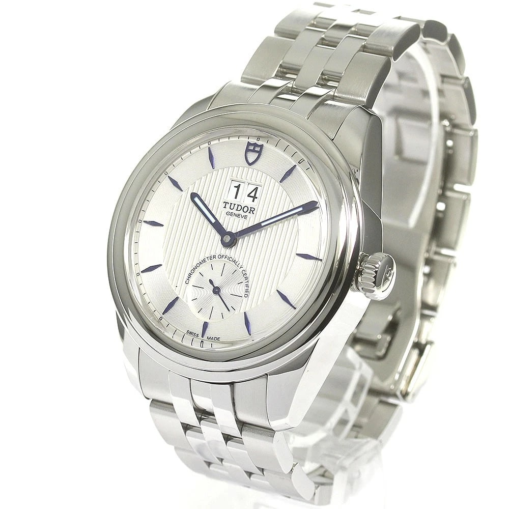 TUDOR GLAMOUR DATE SILVER AUTOMATIC WATCH - 2