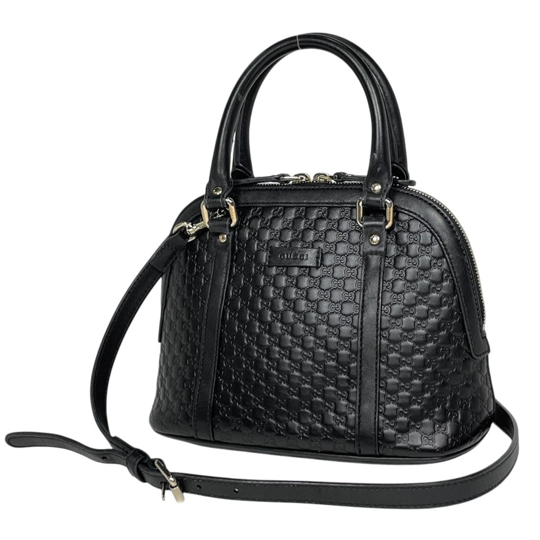 GUCCI MICRO GUCCI SHIMA HAND BAG: Gucci Micro Gucci Shima Hand Bag Brand: GUCCI Type/Style: Hand Bag Material: Sima leather Color: Black Size: Width 24cm(9.4inch) Height 18cm(Median:7.1inch) Depth 12cm(4.7inch) Accessories: None <