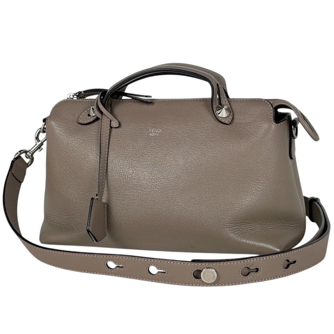 FENDI BY THE WAY MEDIUM HAND BAG: Fendi By the way medium Hand Bag Brand: FENDI Type/Style: Hand Bag Material: leather Color: Gray Size: Width 27cm(10.6inch) Height 17cm(6.7inch) Depth 13cm(5.1inch) Accessories: None Accessories