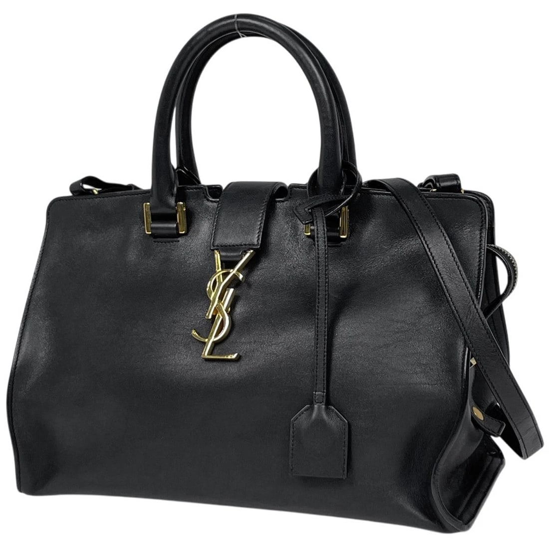 SAINT LAURENT CABAS HANDBAG SMALL 2WAY HAND BAG: SAINT LAURENT Cabas Handbag Small 2WAY Hand Bag Brand: SAINT LAURENT Type/Style: Hand Bag Material: leather Color: Black Size: Width 29.5cm(11.6inch) Height 21cm(8.3inch) Depth 14cm(5.5inch) Acces