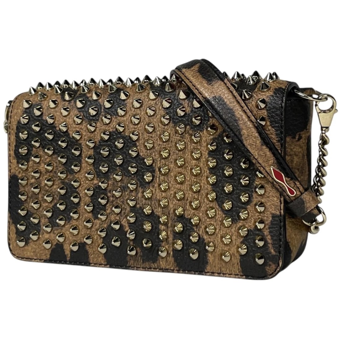 CHRISTIAN LOUBOUTIN SHOULDER BAG: Christian Louboutin Shoulder Bag Brand: Christian Louboutin Type/Style: Shoulder Bag Material: leather Color: Brown Black Size: Width 18cm(7.1inch) Height 10.5cm(4.1inch) Depth 4.5cm(1.8inch)