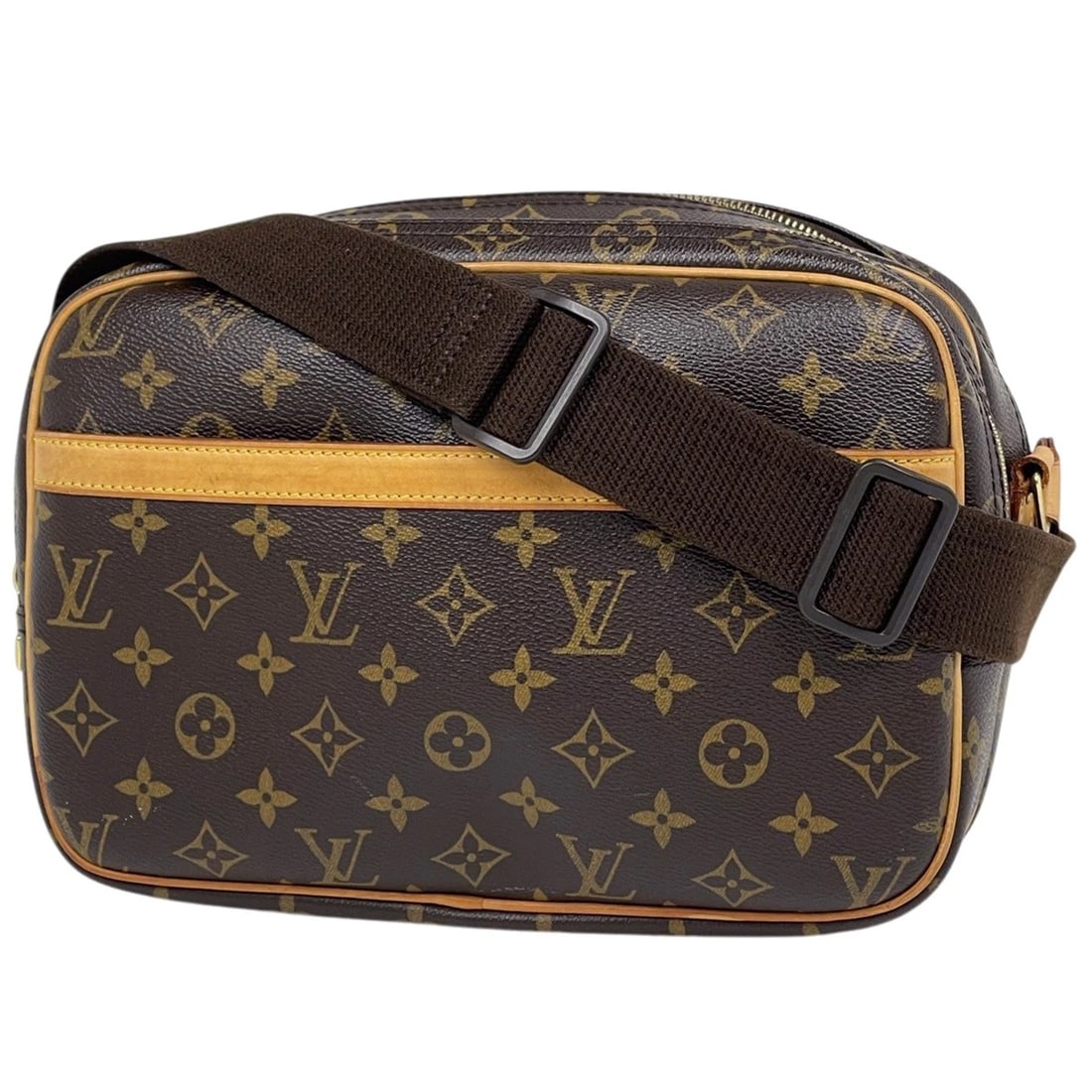 LOUIS VUITTON REPORTER PM DIAGONALLY HUNG SHOULDER BAG: Louis Vuitton Reporter PM Diagonally hung Shoulder Bag Brand: Louis Vuitton Type/Style: Shoulder Bag Material: Monogram Color: Brown Size: Width 28cm(11inch) Height 21cm(8.3inch) Depth 11cm(4.3inch)