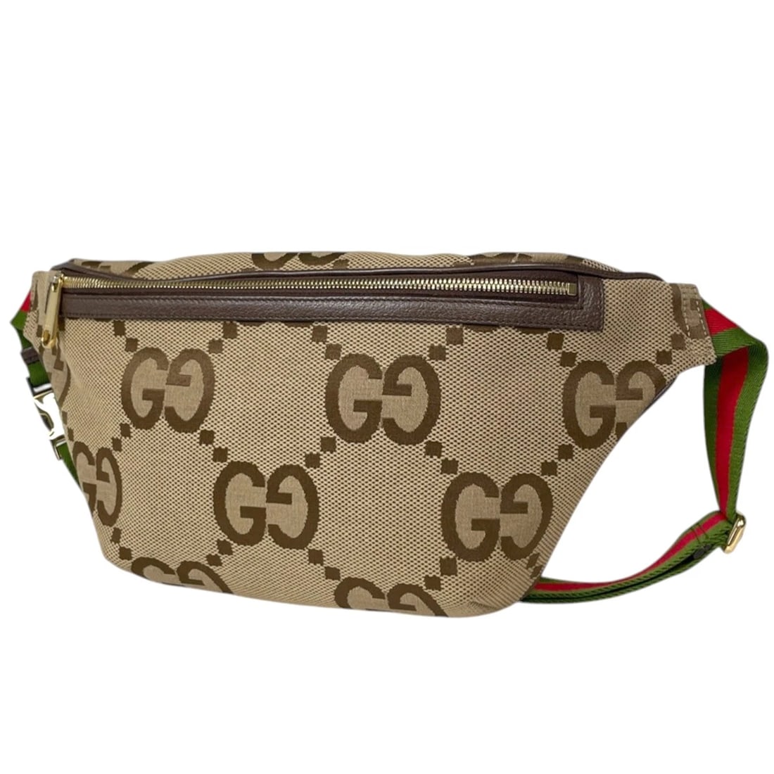 GUCCI BODY BAG JUMBO GG BELT BAG: Gucci Body Bag Jumbo GG Belt Bag Brand: GUCCI Type/Style: Body Bag Material: GG canvas ?leather Color: Beige Brown Size: Width 33cm(Maximum value:13inch) Height 19cm(7.5inch) Depth 5.5cm(2.2inch)
