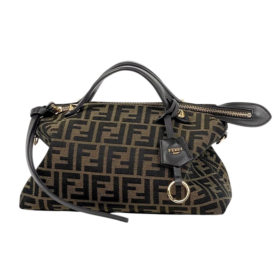FENDI BY THE WAY MEDIUM HAND BAG: Fendi By the way medium Hand Bag Brand: FENDI Type/Style: Hand Bag Material: canvas ?leather Color: Brown Size: Width 27cm(10.6inch) Height 18cm(7.1inch) Depth 13cm(5.1inch) Accessories: None