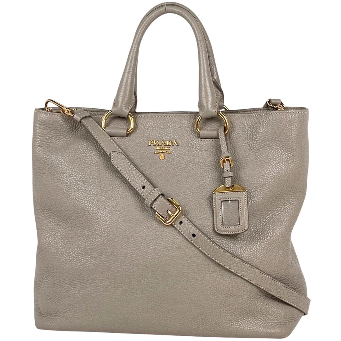 PRADA HAND BAG 2WAY LEATHER BEIGE: PRADA Hand Bag 2WAY leather Beige Brand: PRADA Type/Style: Hand Bag Material: leather Color: Beige Size: Width 34cm(13.4inch) Height 32cm(12.6inch) Depth 14cm(5.5inch) Accessories: None Ac