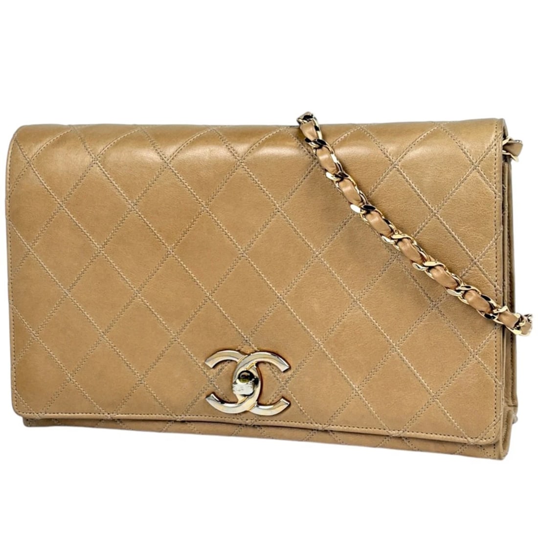 CHANEL SHOULDER BAG COSMOS LINE LEATHER: Chanel Shoulder Bag Cosmos line leather Brand: CHANEL Type/Style: Shoulder Bag Material: leather Color: Beige Size: Width 25.5cm(10inch) Height 16cm(6.3inch) Depth 7cm(2.8inch) Accessories: None <