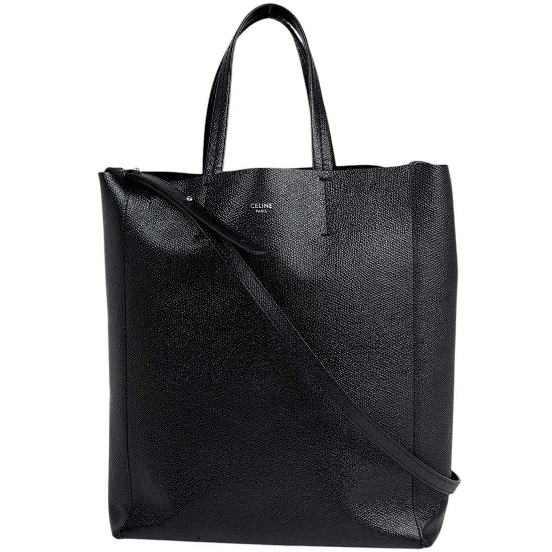 CELINE VERTICAL HIPPO SMALL TOTE BAG 2WAY TOTE BAG: CELINE Vertical Hippo Small Tote Bag 2WAY Tote Bag Brand: CELINE Type/Style: Tote Bag Material: leather Color: Black Size: Width 24cm(9.4inch) Height 28cm(11inch) Depth 9.5cm(3.7inch) Accessories: