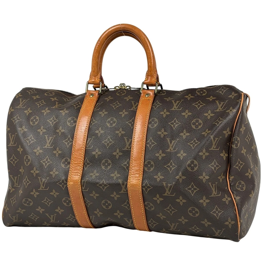 LOUIS VUITTON KEEPALL45 HAND BAG: Louis Vuitton keepall45 Hand Bag Brand: Louis Vuitton Type/Style: Hand Bag Material: Monogram Color: Brown Size: Width 46cm(18.1inch) Height 26cm(10.2inch) Depth 20cm(7.9inch) Accessories: None