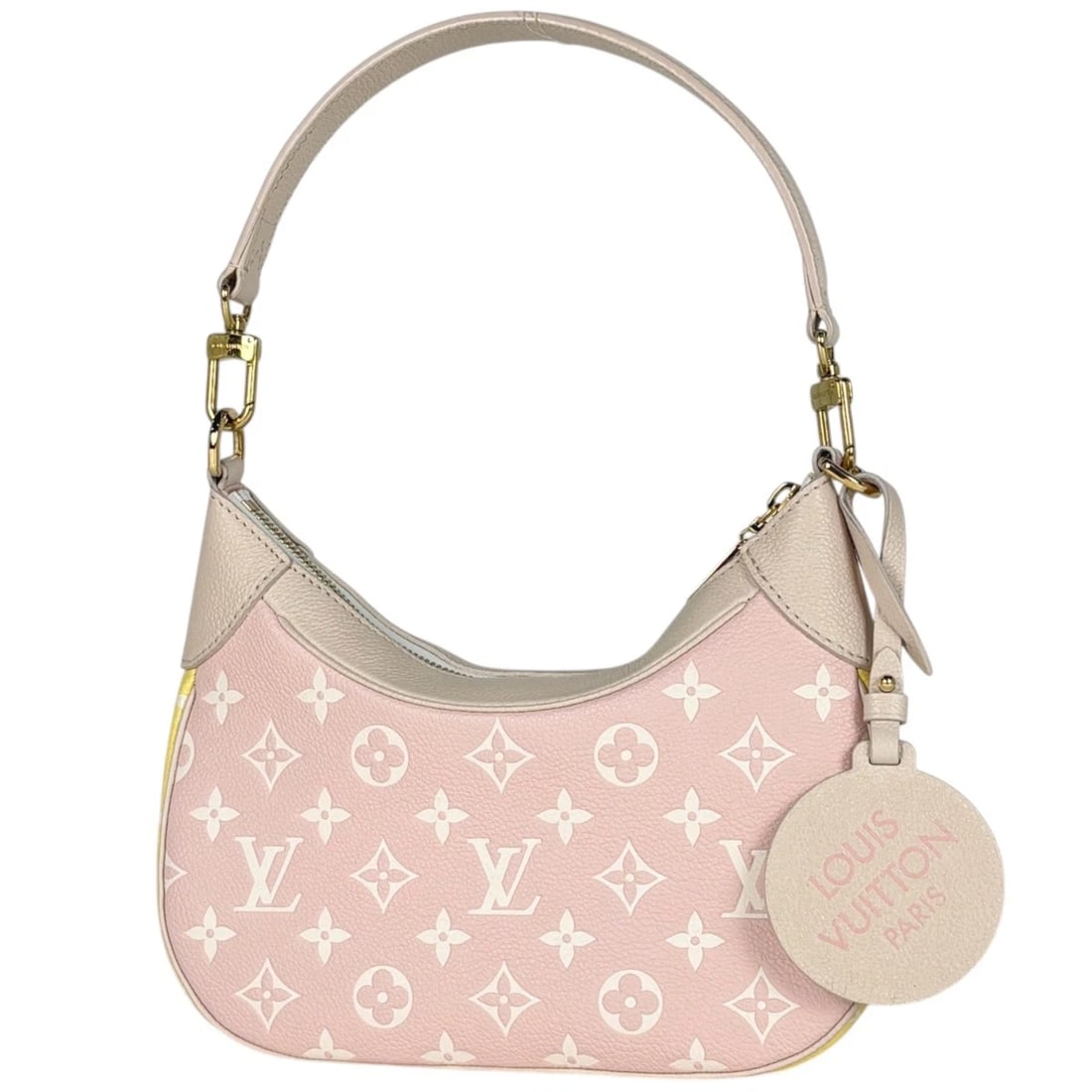 LOUIS VUITTON BAGATELLE NM HAND BAG: Louis Vuitton Bagatelle NM Hand Bag Brand: Louis Vuitton Type/Style: Hand Bag Material: Monogram Ann Platt Color: Pink Beige Yellow Size: Width 22cm(8.7inch) Height 11.5cm(Median:4.5inch) Depth