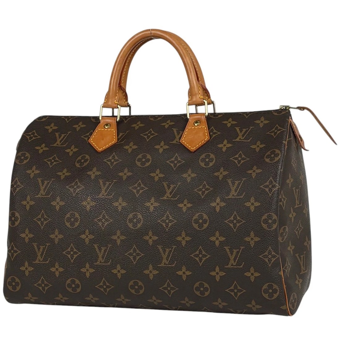 LOUIS VUITTON SPEEDY 35 HAND BAG: Louis Vuitton Speedy 35 Hand Bag Brand: Louis Vuitton Type/Style: Hand Bag Material: Monogram Color: Brown Size: Width 35.5cm(14inch) Height 23cm(9.1inch) Depth 18cm(7.1inch) Accessories: None