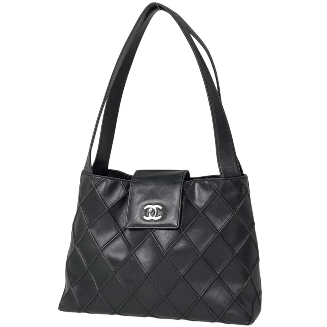 CHANEL TOTE BAG COSMOS LINE LEATHER: Chanel Tote Bag Cosmos line leather Brand: CHANEL Type/Style: Tote Bag Material: leather Color: black Size: Width 29cm(11.4inch) Height 21.5cm(8.5inch) Depth 10.5cm(4.1inch) Accessories: None