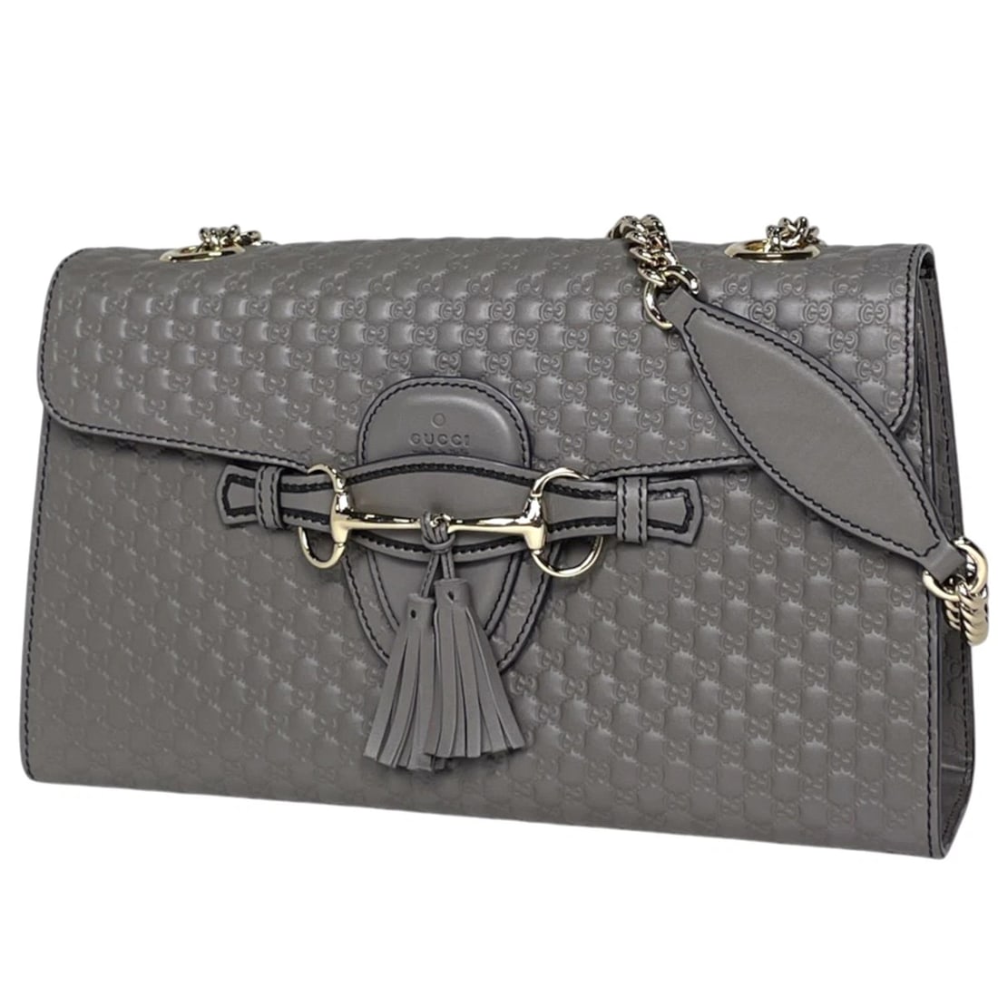 GUCCI SHOULDER BAG EMILY MEDIUM SIMA LEATHER: Gucci Shoulder Bag Emily Medium Sima leather Brand: GUCCI Type/Style: Shoulder Bag Material: Sima leather Color: Gray Size: Width 30cm(11.8inch) Height 18cm(7.1inch) Depth 8cm(3.1inch) Accessories