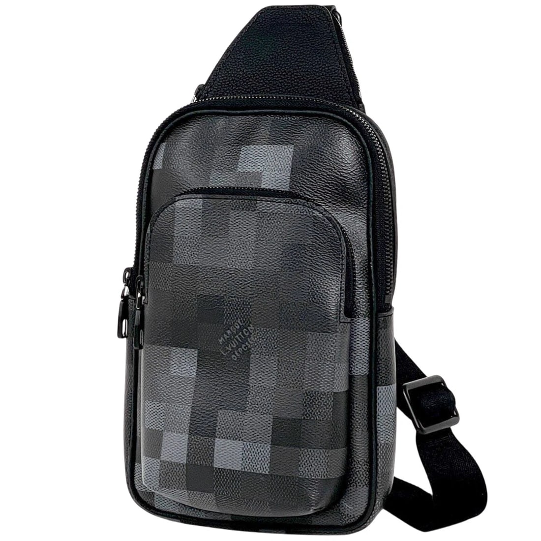 LOUIS VUITTON AVENUE SLING BAG PM DAMOFLAGE BODY BAG: Louis Vuitton Avenue Sling Bag PM Damoflage Body Bag Brand: Louis Vuitton Type/Style: Body Bag Material: leather Color: black Size: Width 16cm(6.3inch) Height 25cm(9.8inch) Depth 4cm(1.6inch) Acce