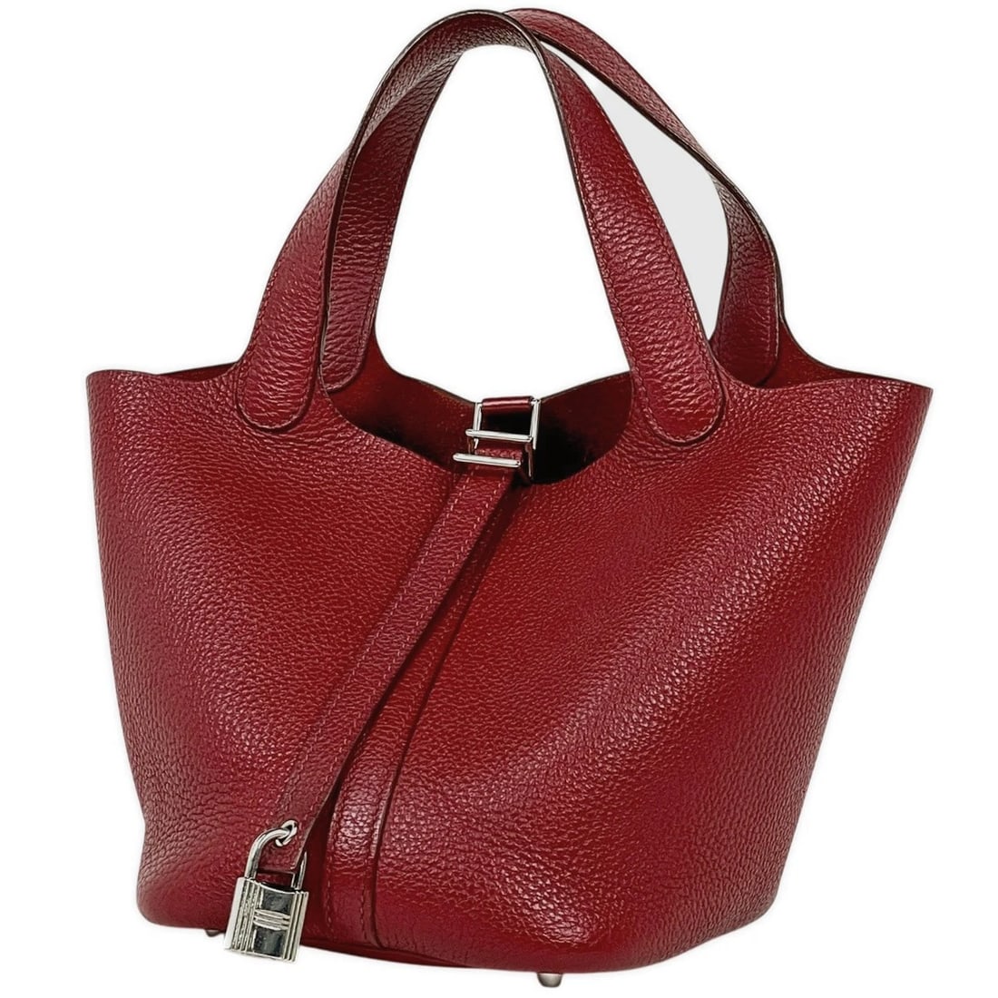 HERMES PICOTAN PM HAND BAG MINI BAG: Hermes Picotan PM Hand Bag Mini bag Brand: HERMES Type/Style: Hand Bag Material: Togo Color: Rouge Garance Size: Width 18cm(7.1inch) Height 18cm(7.1inch) Depth 13cm(5.1inch) Accessories: None