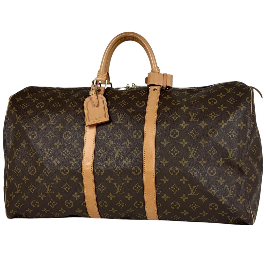 LOUIS VUITTON KEEPALL55 HAND BAG: Louis Vuitton keepall55 Hand Bag Brand: Louis Vuitton Type/Style: Hand Bag Material: Monogram Color: Brown Size: Width 55cm(21.7inch) Height 30cm(11.8inch) Depth 24cm(9.4inch) Accessories: None