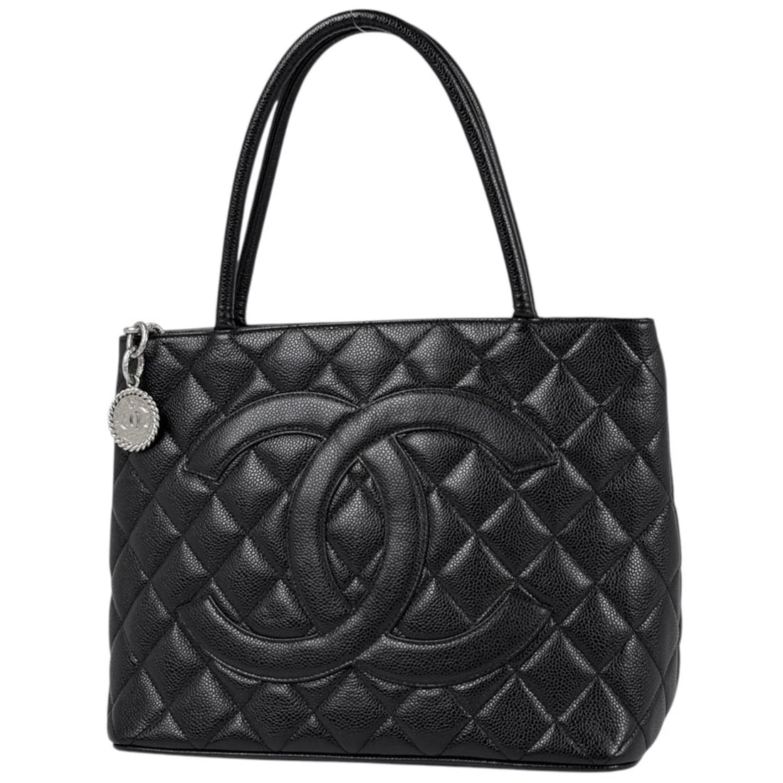 CHANEL CLASSIC STYLE RE-RELEASE TOTE BAG: Chanel Classic Style Re-Release Tote Bag Brand: CHANEL Type/Style: Tote Bag Material: Caviar skin Color: black Size: Width 29.5cm(11.6inch) Height 23cm(9.1inch) Depth 14.5cm(5.7inch) Accessories: