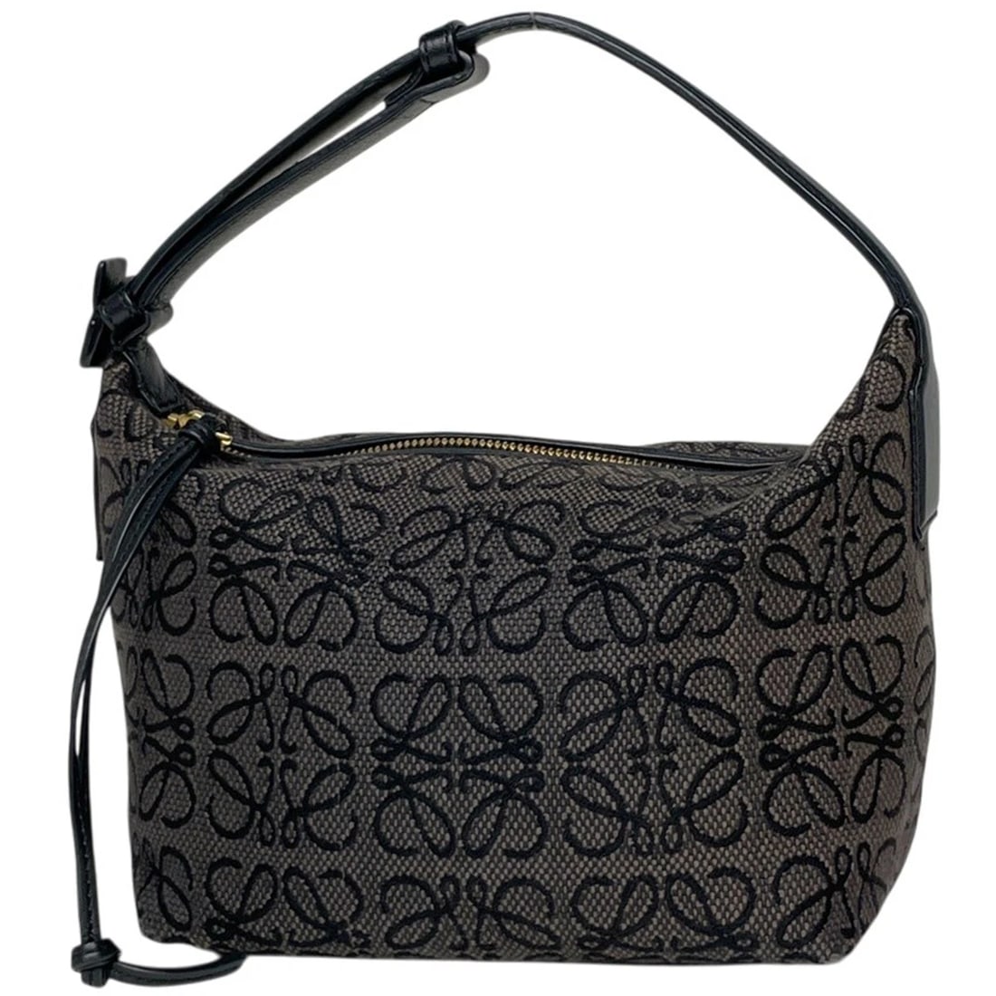 LOEWE CUBIE SMALL HANDBAG ANAGRAM HAND BAG: LOEWE Cubie Small Handbag anagram Hand Bag Brand: LOEWE Type/Style: Hand Bag Material: canvas ?leather Color: Black Size: Width 19cm(7.5inch) Height 15cm(5.9inch) Depth 12cm(4.7inch) Accessories: