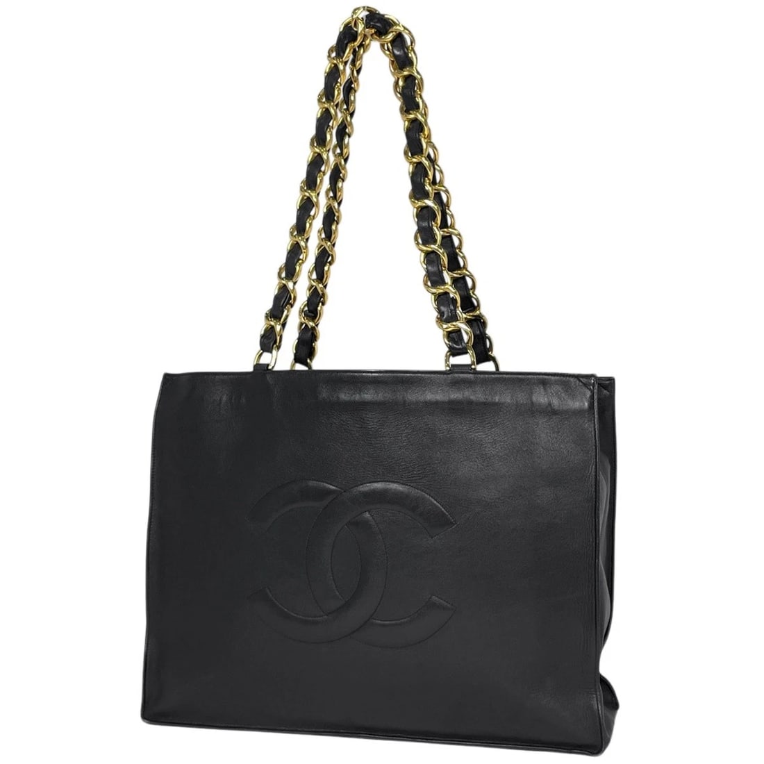 CHANEL TOTE BAG LEATHER: Chanel Tote Bag leather Brand: CHANEL Type/Style: Tote Bag Material: leather Color: Black Size: Width 40.5cm(15.9inch) Height 31cm(12.2inch) Depth 11cm(4.3inch) Accessories: None Accessori