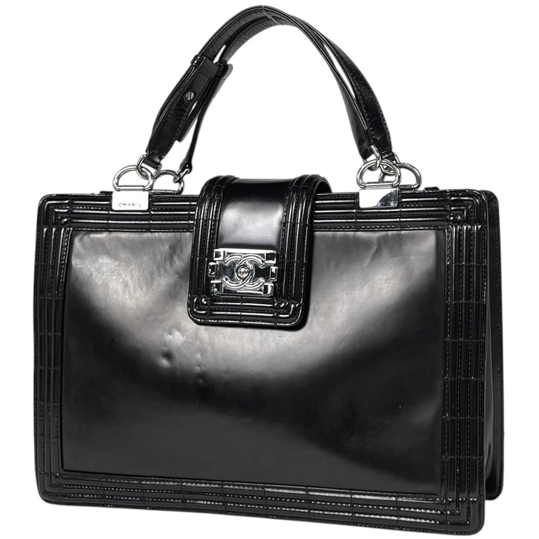 CHANEL HAND BAG BOY CHANEL 2-WAY SHOULDER BAG: Chanel Hand Bag Boy Chanel 2-Way Shoulder Bag Brand: CHANEL Type/Style: Hand Bag Material: Leather Color: Black Size: Width 36cm(14.2inch) Height 25cm(9.8inch) Depth 10cm(3.9inch) Accessories: Non