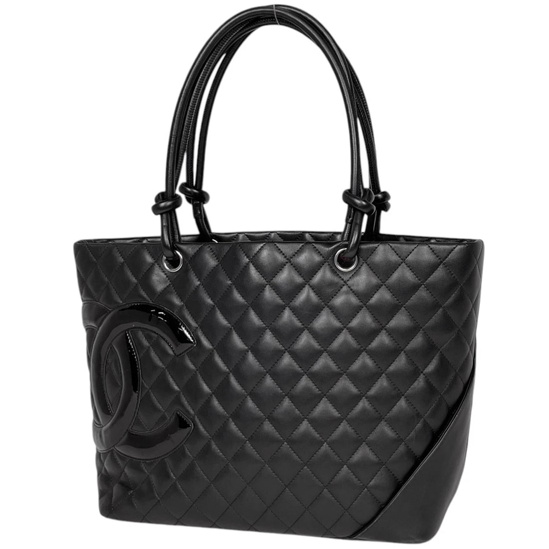 CHANEL CAMBON LINE LARGE TOTE BAG: Chanel Cambon Line Large Tote Bag Brand: CHANEL Type/Style: Tote Bag Material: leather Color: Black Size: Width 30cm(11.8inch) Height 24cm(9.4inch) Depth 15cm(5.9inch) Accessories: None Ac