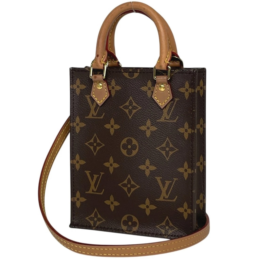 LOUIS VUITTON PETIT SAC PLAT TOTE BAG: Louis Vuitton Petit Sac Plat Tote Bag Brand: Louis Vuitton Type/Style: Tote Bag Material: Monogram Color: Brown Size: Width 14cm(5.5inch) Height 17cm(6.7inch) Depth 5cm(2inch) Accessories: None