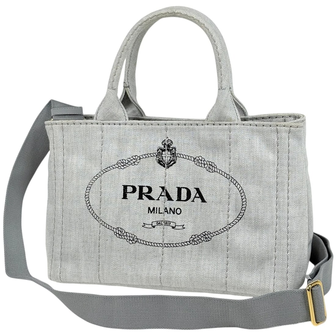 PRADA TOTE BAG CANAPA 2WAY DENIM WHITE: PRADA Tote Bag Canapa 2WAY denim White Brand: PRADA Type/Style: Tote Bag Material: denim Color: White Size: Width 28cm(11inch) Height 19cm(7.5inch) Depth 15cm(5.9inch) Accessories: None Accessories