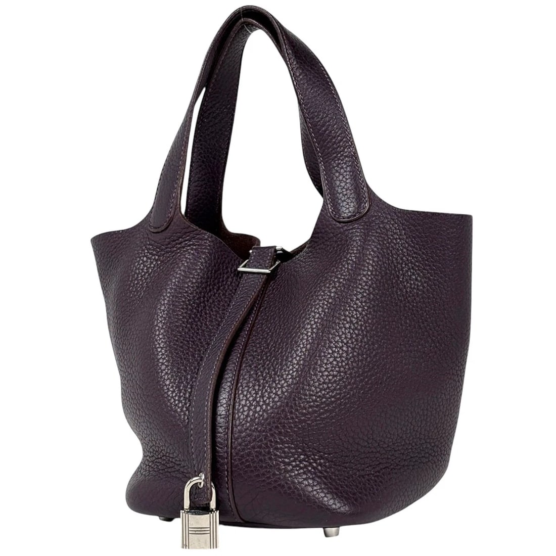 HERMES PICOTAN LOCK HAND BAG MINI BAG: Hermes Picotan lock Hand Bag Mini bag Brand: HERMES Type/Style: Hand Bag Material: Taurillon Clemence Color: Leysin Size: Width 18cm(7.1inch) Height 18cm(7.1inch) Depth 13.5cm(5.3inch))) Accessori