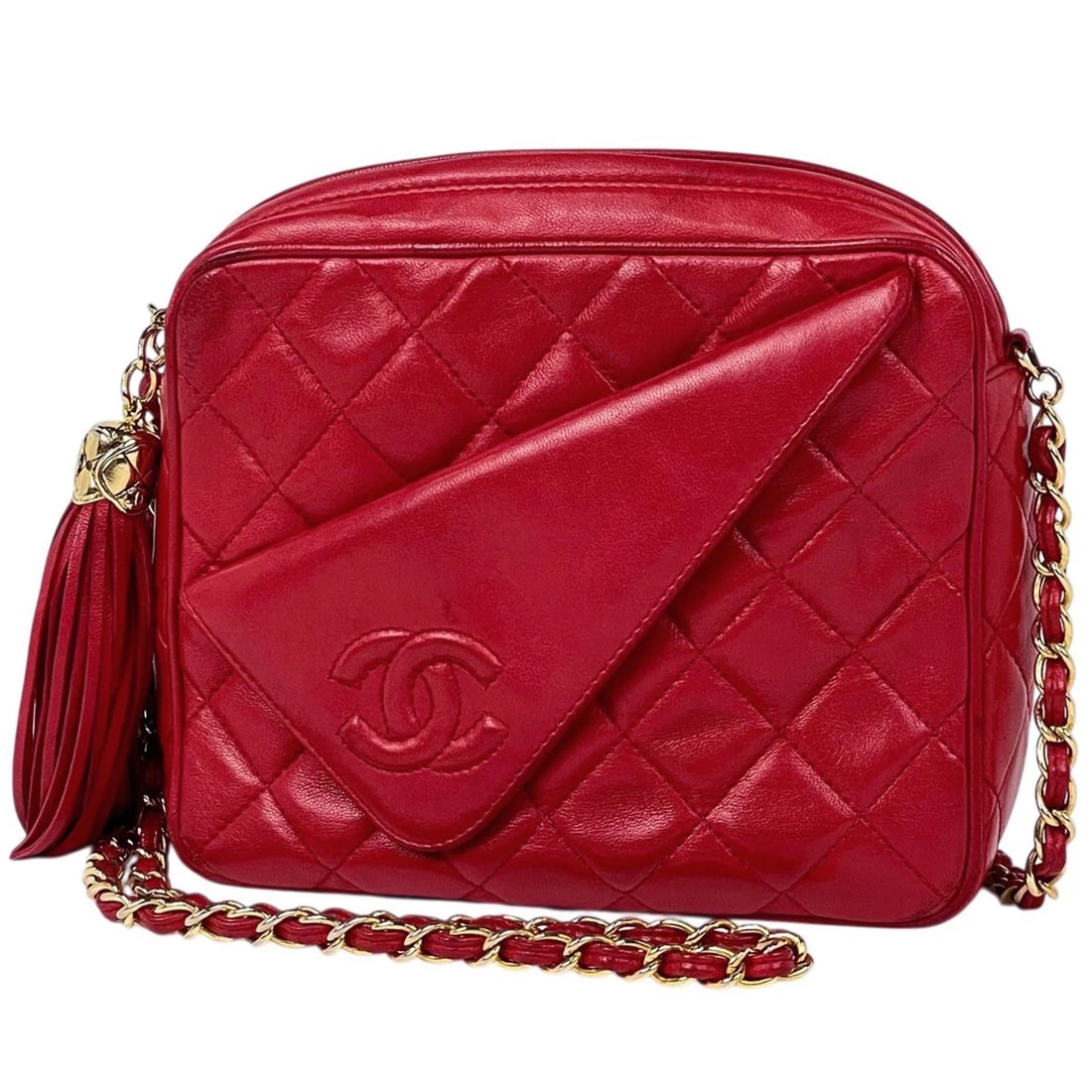 CHANEL FRINGE CHAIN SHOULDER BAG SHOULDER BAG: Chanel Fringe Chain Shoulder Bag Shoulder Bag Brand: CHANEL Type/Style: Shoulder Bag Material: leather Color: Red Size: Width 19.5cm(7.7inch) Height 16cm(6.3inch) Depth 6cm(2.4inch) Accessories: N
